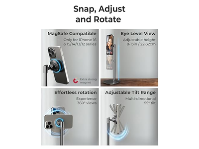 Soporte magnético ajustable para iPhone para soporte de teléfono de escritorio