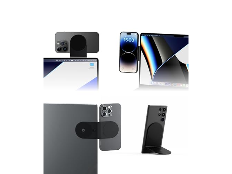 Soporte magnético para teléfono con soporte para computadoras y tabletas