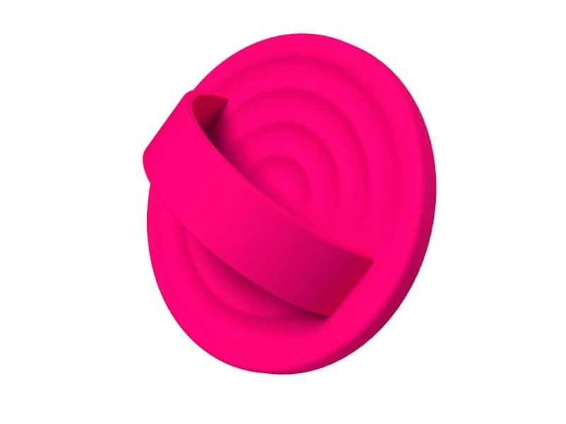 Soporte magnético para agarre de anillo de teléfono, lazo de silicona para dedo, rosa neón