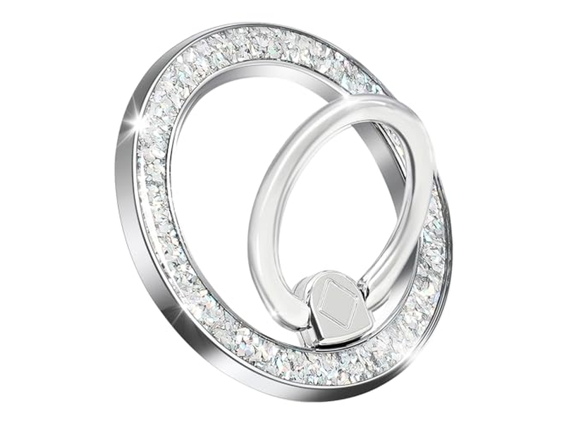 Soporte magnético para anillo de teléfono con accesorio MagSafe plateado