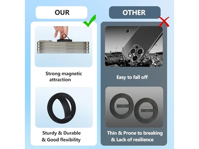 Soporte magnético para teléfono con agarre de anillo de silicona