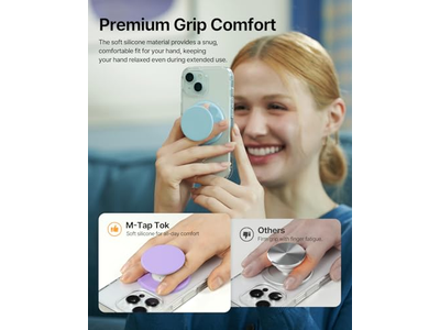 MagSafe - Agarre para teléfono (silicona suave, magnético), color negro