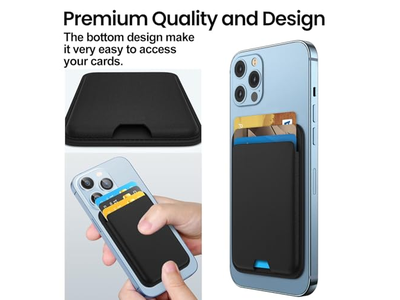Paquete de 2 carteras magnéticas compatibles con MagSafe para tarjetero de iPhone