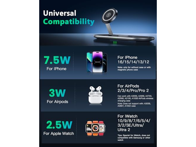 Estación de carga 3 en 1 con cargador Magsafe