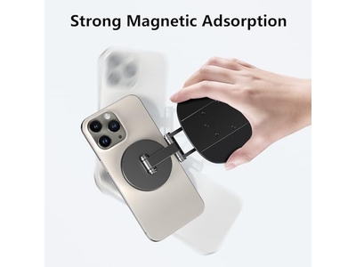 Soporte plegable para teléfono móvil con base metálica giratoria 360