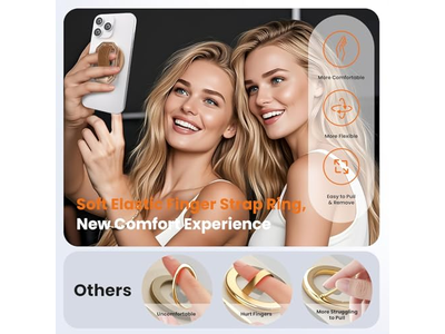 Soporte magnético para teléfono 4 en 1 con presilla para correa para el dedo y soporte