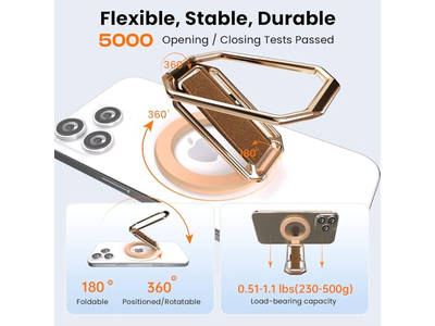 Soporte magnético para teléfono 4 en 1 con presilla para correa para el dedo y soporte