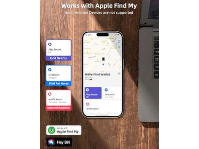 Cartera Mag-Safe antipérdida con 5 tarjetas magnéticas de cuero Find My RFID