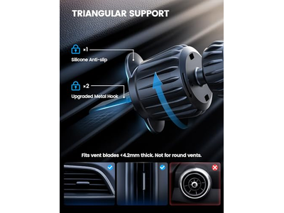 El soporte para teléfono del coche con ventilación para salpicadero de coche se adapta a la funda del teléfono Magsafe