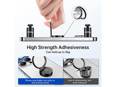 Soporte para anillo de teléfono móvil, anillo de dedo con rotación de 360 grados, Kickstan