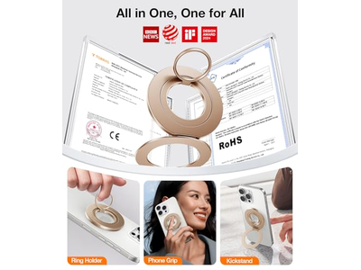 Ajuste de anillo doble para soporte de anillo de agarre para teléfono MagSafe
