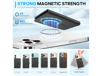 Tarjetero Magnético de Piel Verdadera con Bloqueo RFID y 6 Ranuras