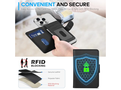 Tarjetero Magnético de Piel Verdadera con Bloqueo RFID y 6 Ranuras