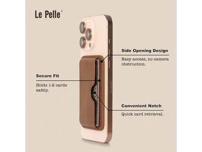 Cartera de tarjeta de cuero hecha a mano - Magnética delgada - Porta 2 tarjetas - Coco