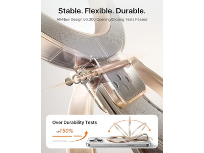 Agarre magnético de cuero para teléfono con soporte de anillo ajustable para MagSafe