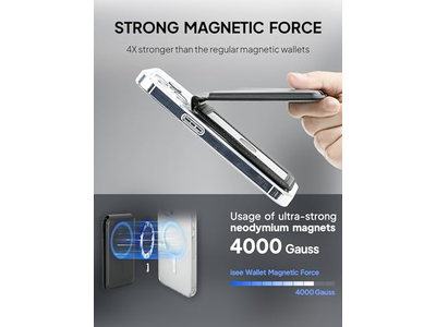 Cartera con tarjetero magnético con soporte ajustable para iPhone con capacidad para 5