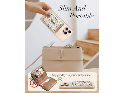 Cartera con tarjetero magnético con estampado floral para iPhone Series