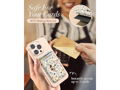 Cartera con tarjetero magnético con estampado floral para iPhone Series