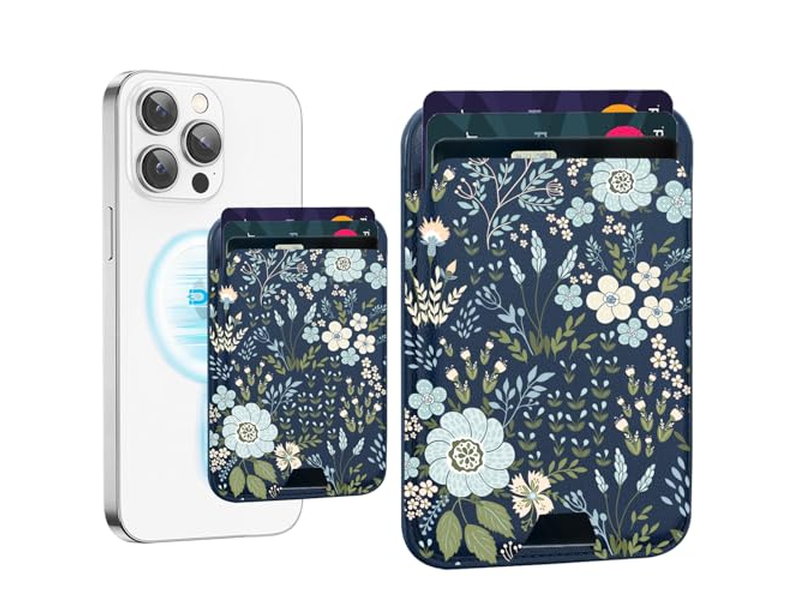 Tarjetero magnético para billetera de teléfono celular, compatible con MagSafe Leathe