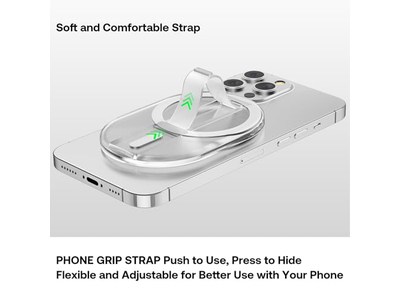 Agarre magnético para teléfono con dedo y soporte para teléfonos inteligentes transparente