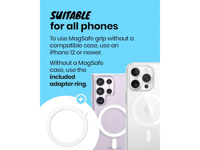 Agarre magnético para teléfono - Lightweig delgado y translúcido compatible con MagSafe