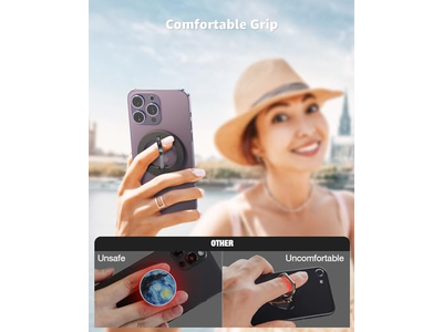 Agarre magnético para teléfono y soporte de anillo compatible con accesorios MagSafe