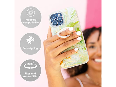 Agarre magnético para teléfono y soporte de anillo con soporte giratorio