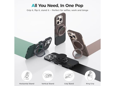 Agarre y soporte magnético para teléfono con rotación de 360 grados para teléfonos inteligentes