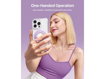 Agarre magnético para teléfono MagSafe con soporte magnético giratorio de dos caras