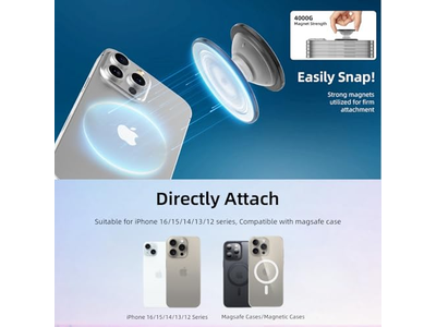 Soporte magnético para teléfono con soporte plegable, color rosa transparente