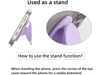 Soporte magnético para teléfono con soporte plegable, color rosa transparente