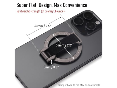 Soporte magnético para teléfono con correa ajustable e imanes fuertes