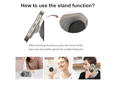 Agarre magnético para teléfono con soporte expandible compatible con MagSafe