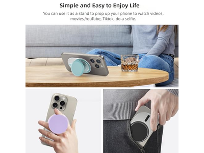 Agarre magnético para teléfono con soporte expandible compatible con MagSafe