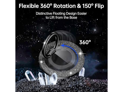 Agarre magnético para teléfono con soporte giratorio y accesorios extraíbles