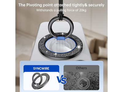 Agarre magnético para teléfono con soporte giratorio y accesorios extraíbles