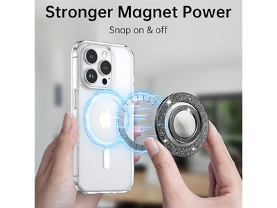 Agarre magnético para teléfono con soporte giratorio y accesorios extraíbles