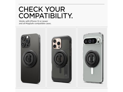 Agarre magnético para soporte de teléfono con soporte y abridor de botellas - Negro