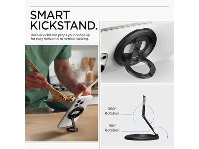 Agarre magnético para soporte de teléfono con soporte y abridor de botellas - Negro