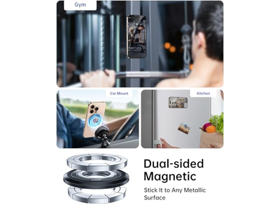 Soporte magnético para teléfono con rotación de 360 grados y agarre de doble cara compatible