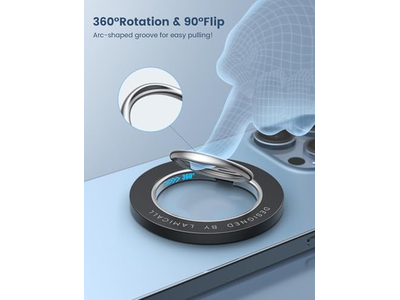 Anillo magnético para teléfono MagSafe: imán fuerte y agarre con rotación de 360 grados
