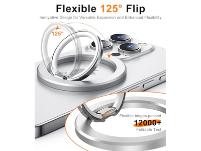 Soporte magnético para anillo de teléfono para teléfonos móviles Soporte de dos caras Plata