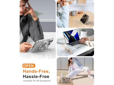 Soporte magnético para anillo de teléfono para teléfonos móviles Soporte de dos caras Plata