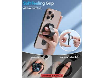 Soporte magnético para anillo de teléfono para smartphones compatibles, color negro