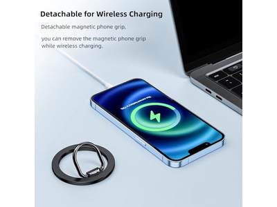 Soporte magnético para anillo de teléfono para soporte de agarre ajustable MagSafe Removab