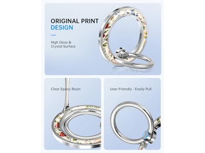 Soporte magnético para anillo de teléfono con diseño floral