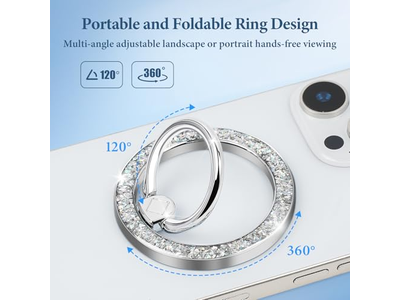 Soporte magnético para anillo de teléfono con accesorio MagSafe plateado