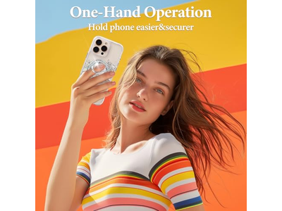 Soporte magnético para anillo de teléfono con accesorio MagSafe plateado