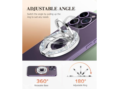Soporte magnético para anillo de teléfono con soporte ajustable y soporte