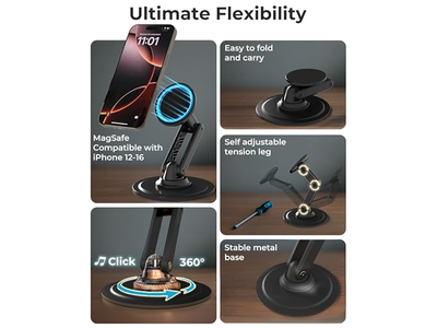 Soporte magnético para teléfono para escritorio Mag360 Soporte ajustable MagSafe